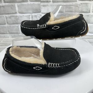 Dream Pairs Women's Size 7.5/8 Black Moccasins Suede Fur Comfort Slippers